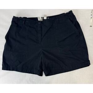 Jones New York Sport Woman 100% Cotton Chino Shorts Navy Blue Plus Size 24W